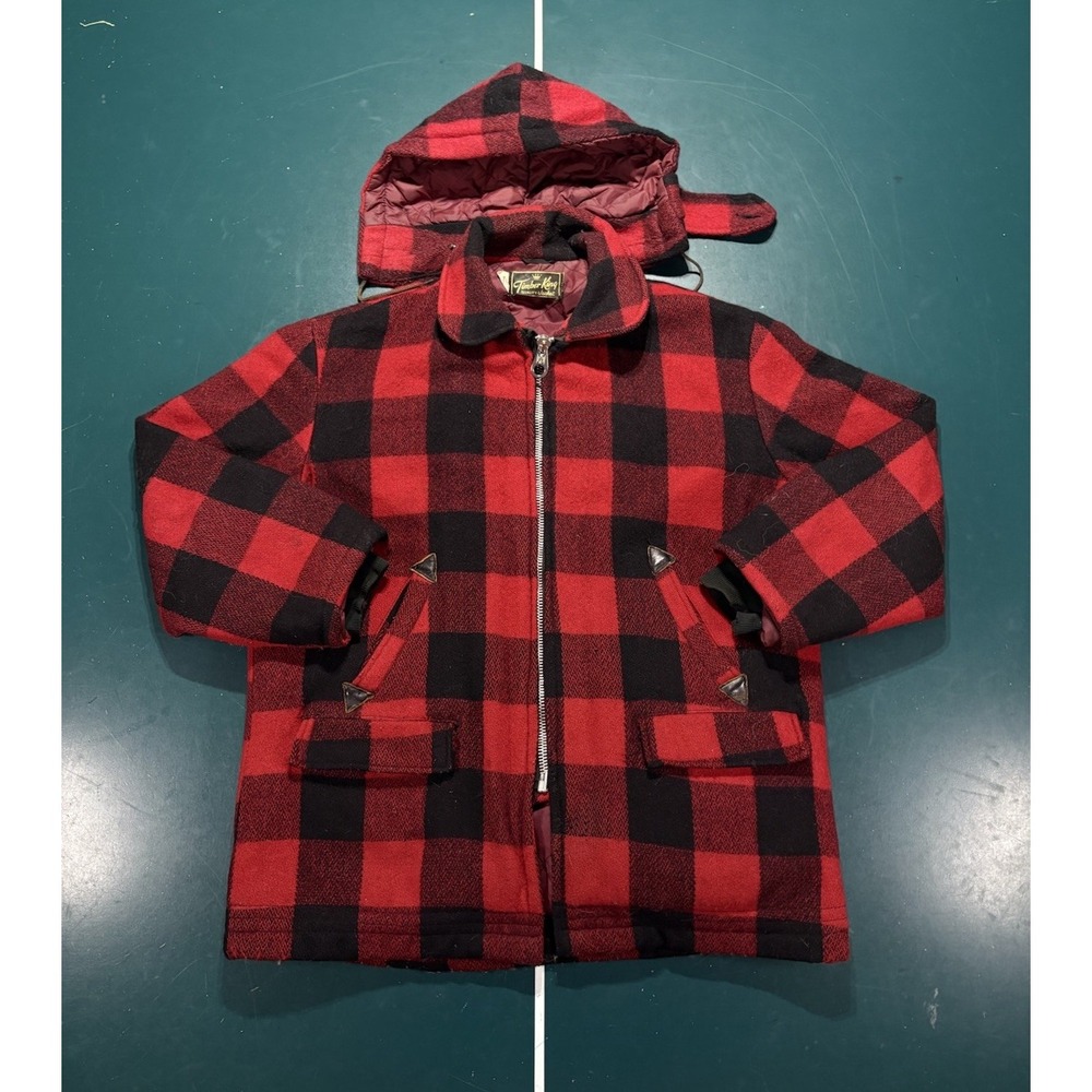 Vtg Timber King Wool Mackinaw Cruiser Hunting Jacket Men Large Buffalo Plaid 60s
